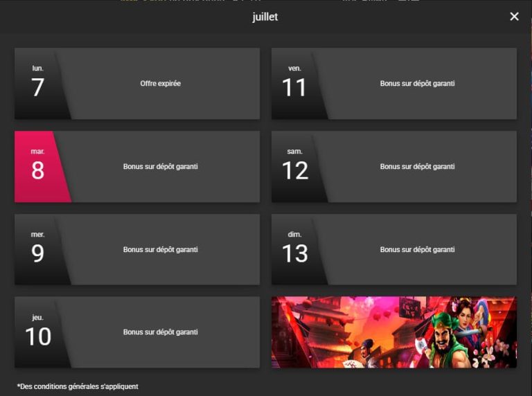 Spin Casino jeu semaine