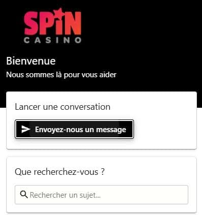 support client Spin Casino